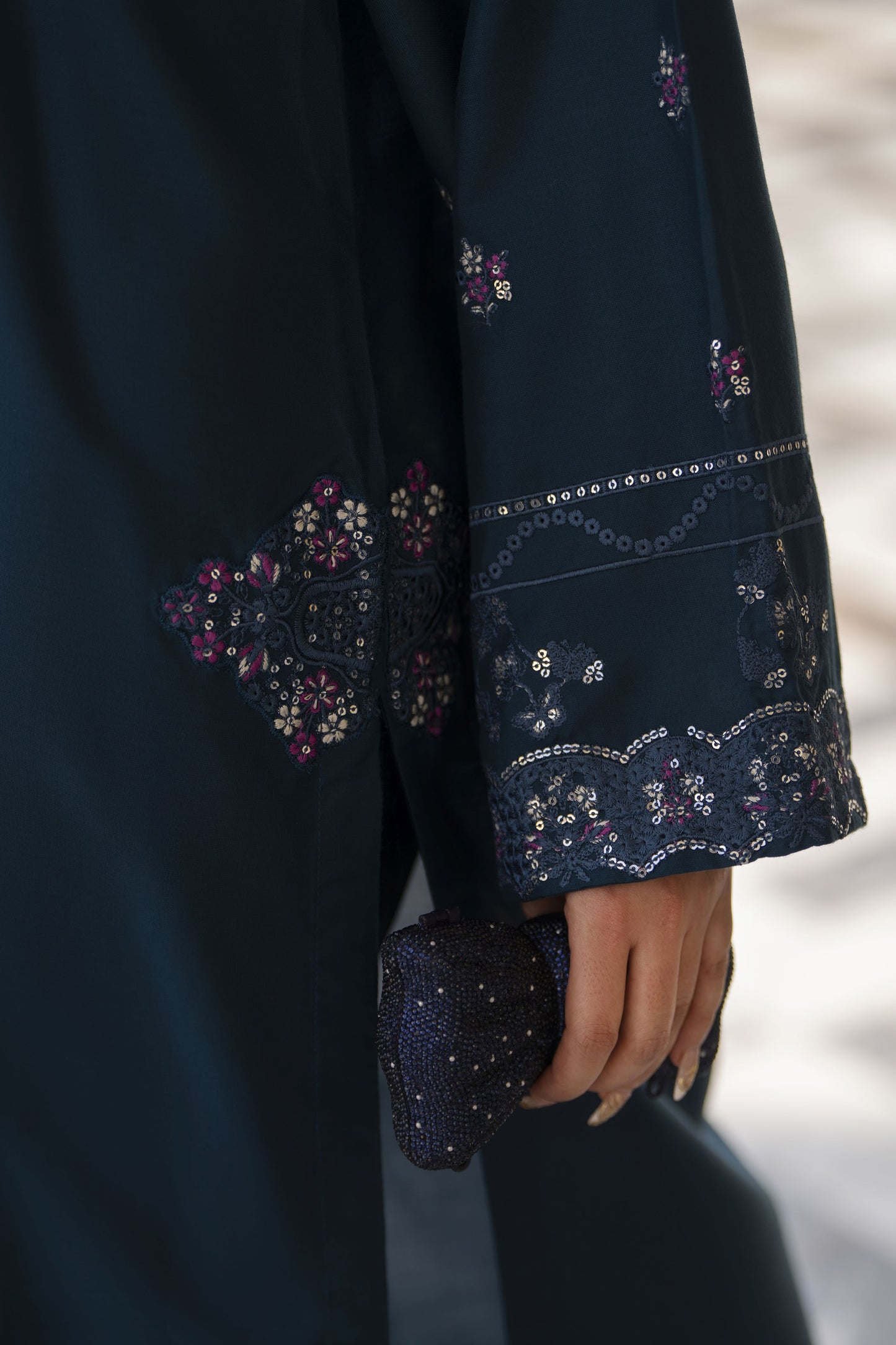 3pc Embroidered Linen Suit with Net Dupatta Soraya SBH5