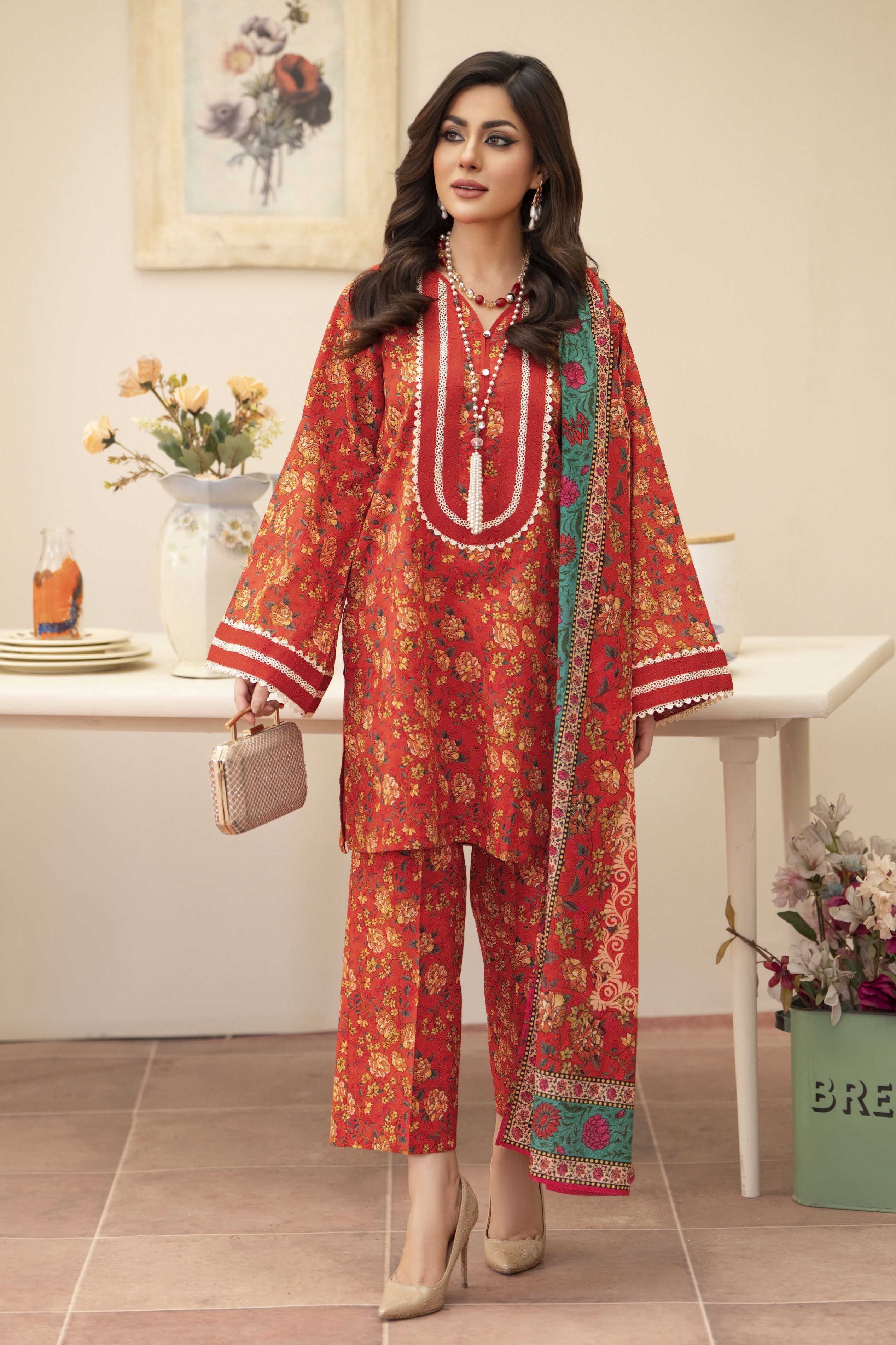 3pc Ready to Wear Breeze by Aabpara Printed Lawn Womenswear BBA2