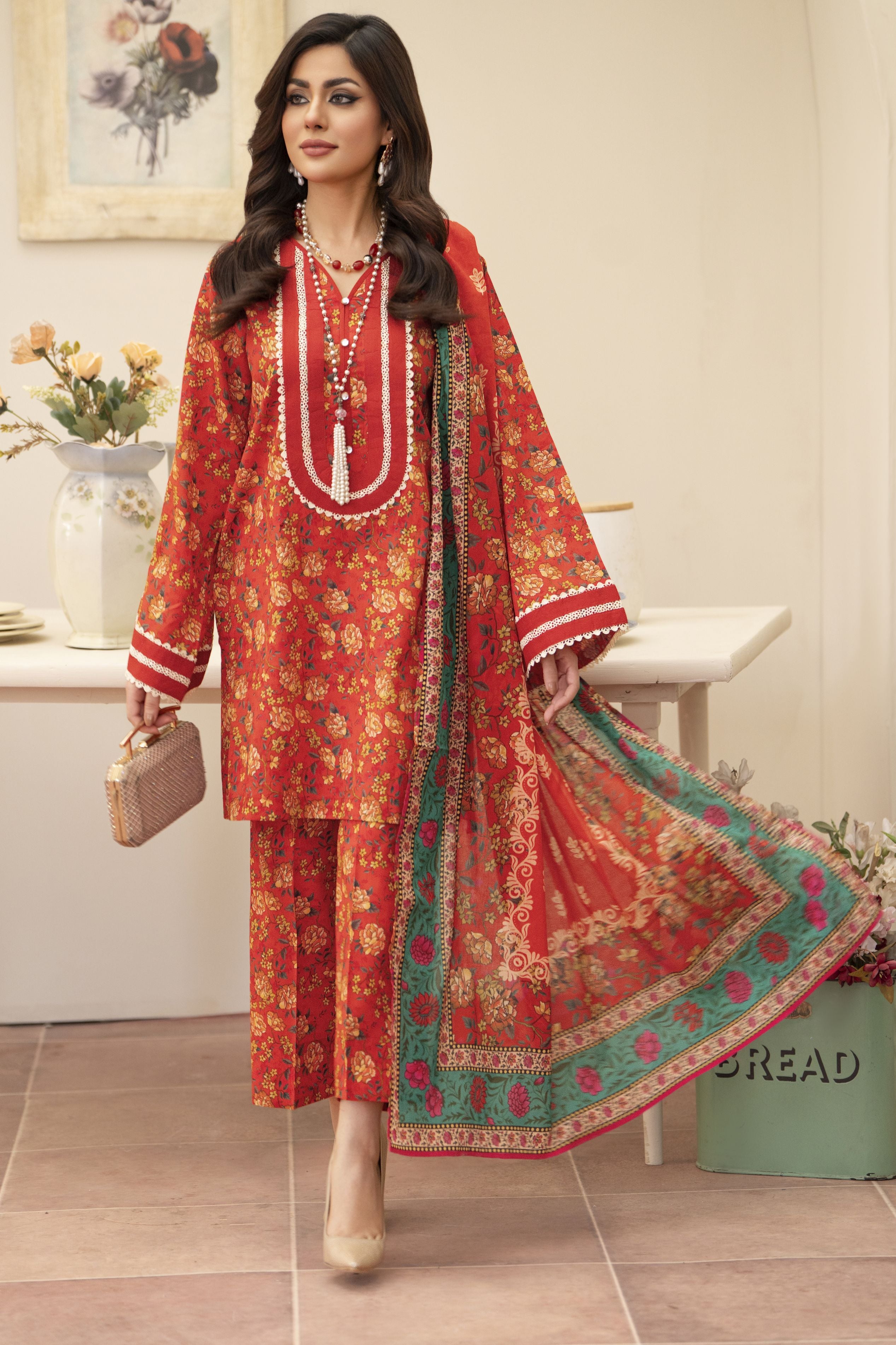 3pc Ready to Wear Breeze by Aabpara Printed Lawn Womenswear BBA2