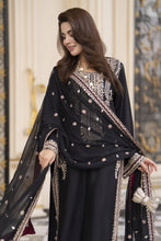 Reshmi RA9 Black Embroidered 3pc Raw Silk Suit with Chiffon Dupatta