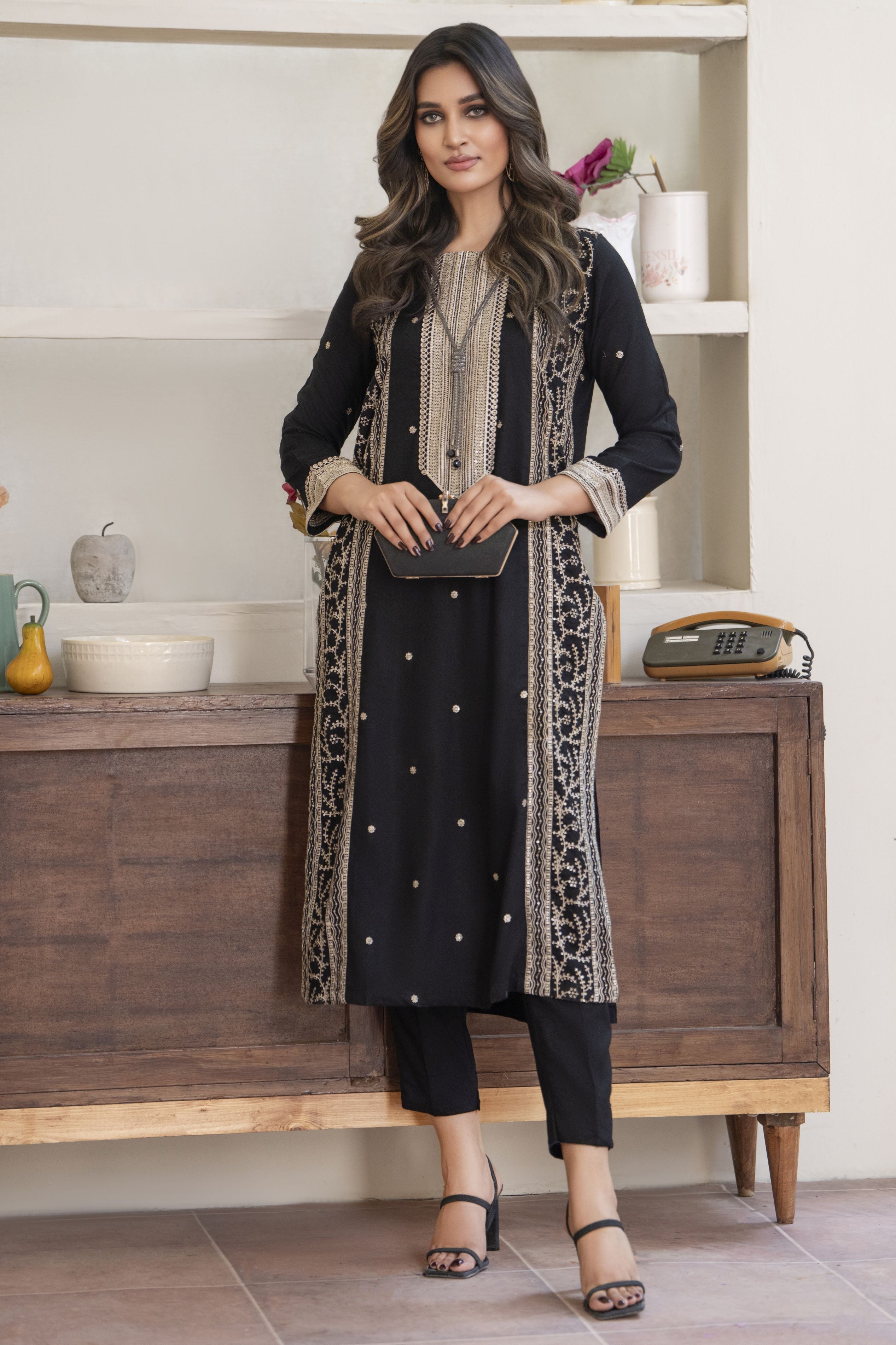 Bloomline Ready to Wear Embroidered Casual Dress by Zaiwa ZBRW8