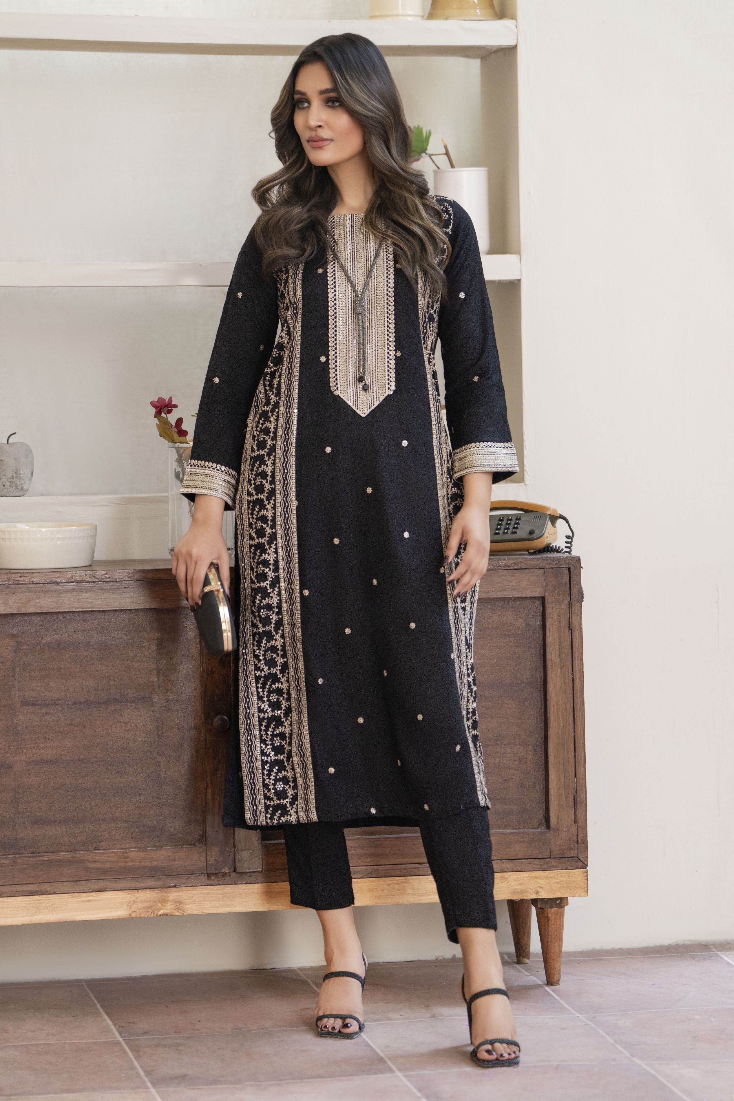 Bloomline Ready to Wear Embroidered Casual Dress by Zaiwa ZBRW8