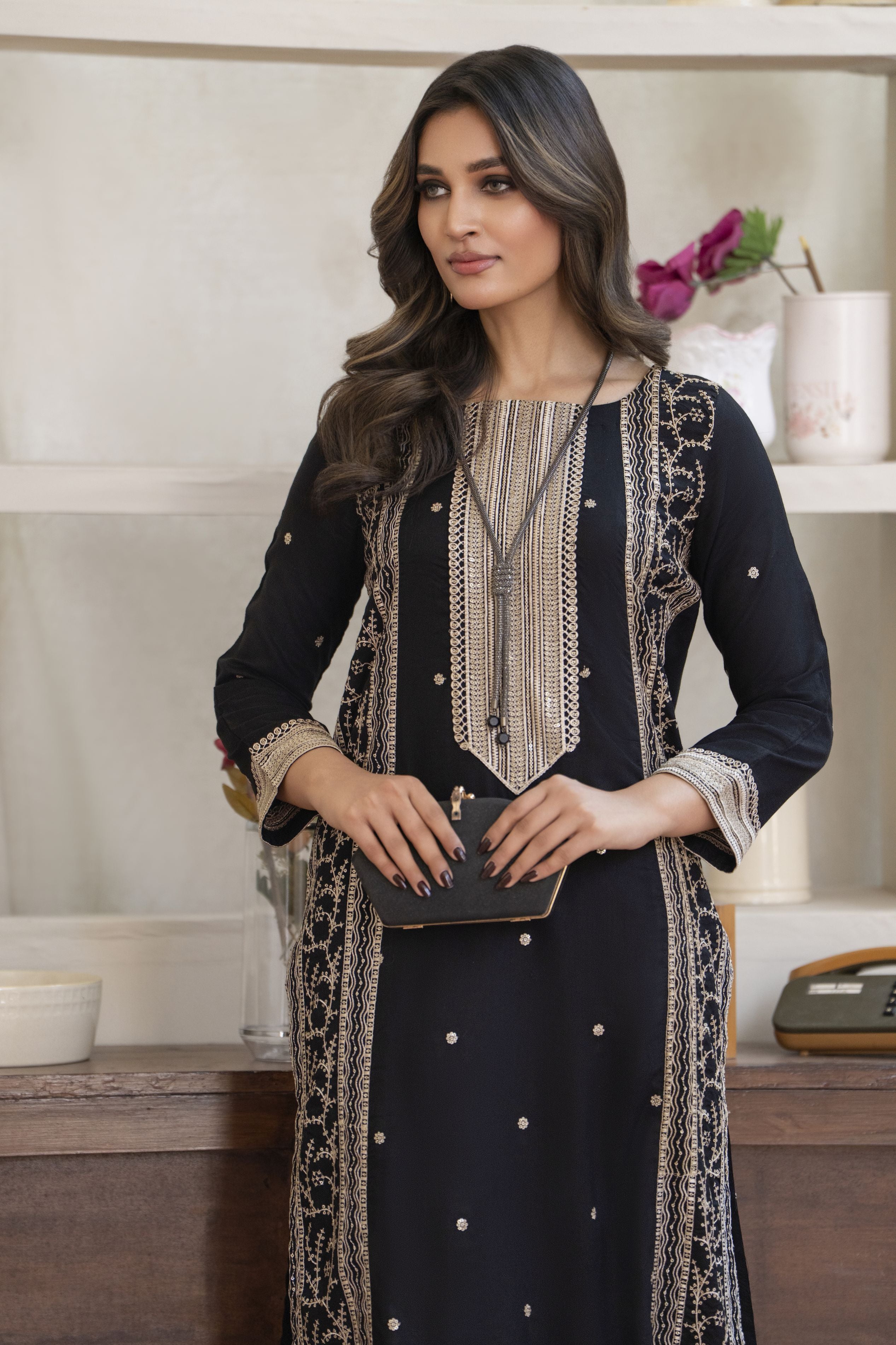 Bloomline Ready to Wear Embroidered Casual Dress by Zaiwa ZBRW8