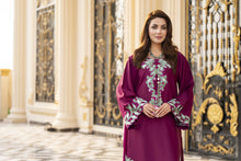 Reshmi RA10 Magenta Embroidered 3pc Raw Silk Suit with Chiffon Dupatta