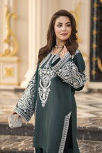 Reshmi RA7 Bottle Green Embroidered 3pc Raw Silk Suit with Shalwar