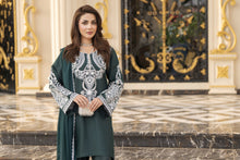 Reshmi RA7 Bottle Green Embroidered 3pc Raw Silk Suit with Shalwar