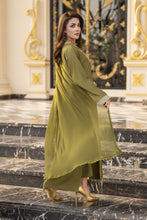 Reshmi RA1 Olive Embroidered 3pc Raw Silk Suit with Chiffon Dupatta