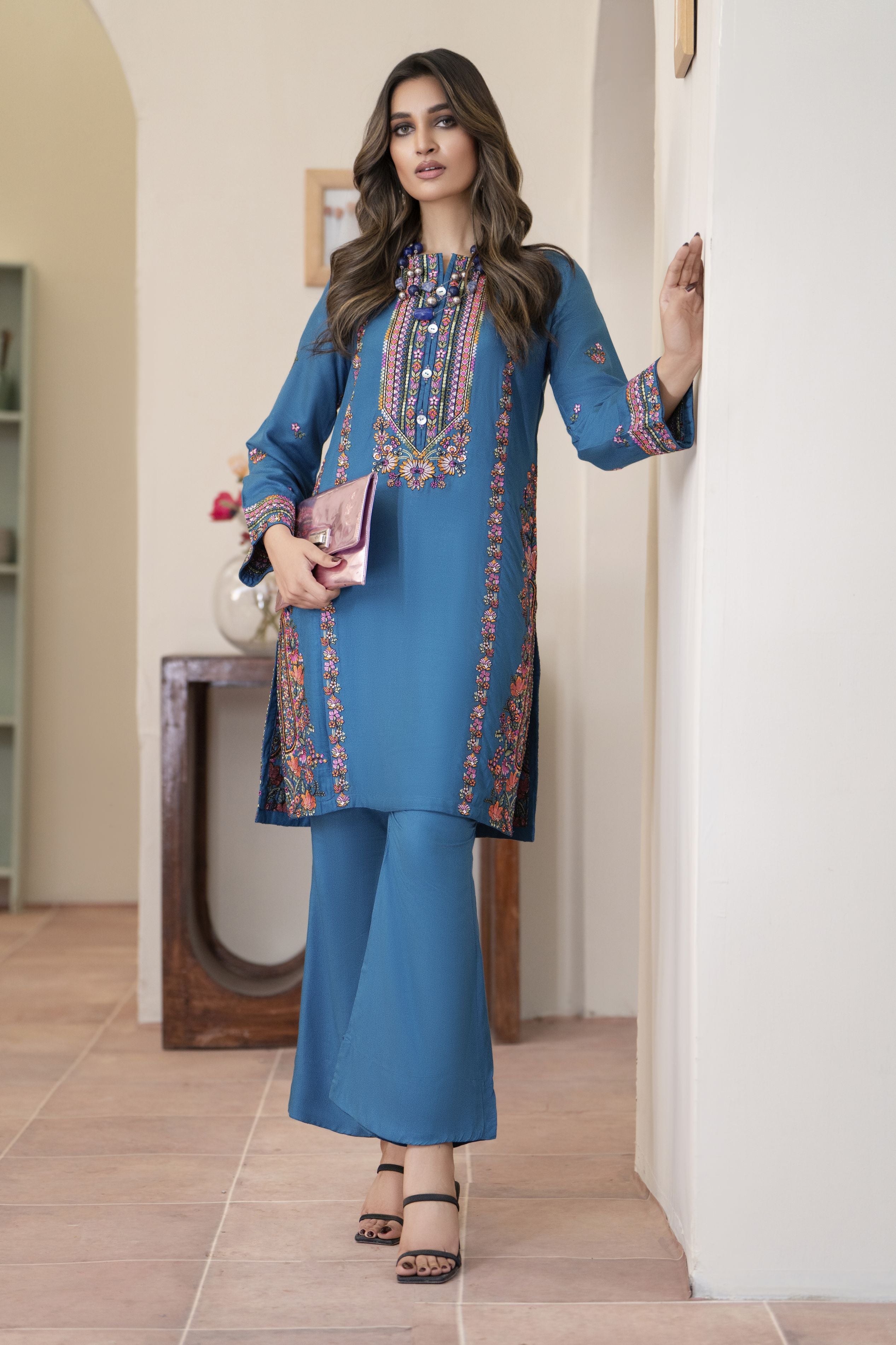 Bloomline Ready to Wear Embroidered Casual Dress by Zaiwa ZBRW3