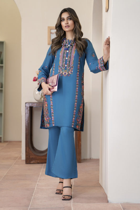Bloomline Ready to Wear Embroidered Casual Dress by Zaiwa ZBRW3