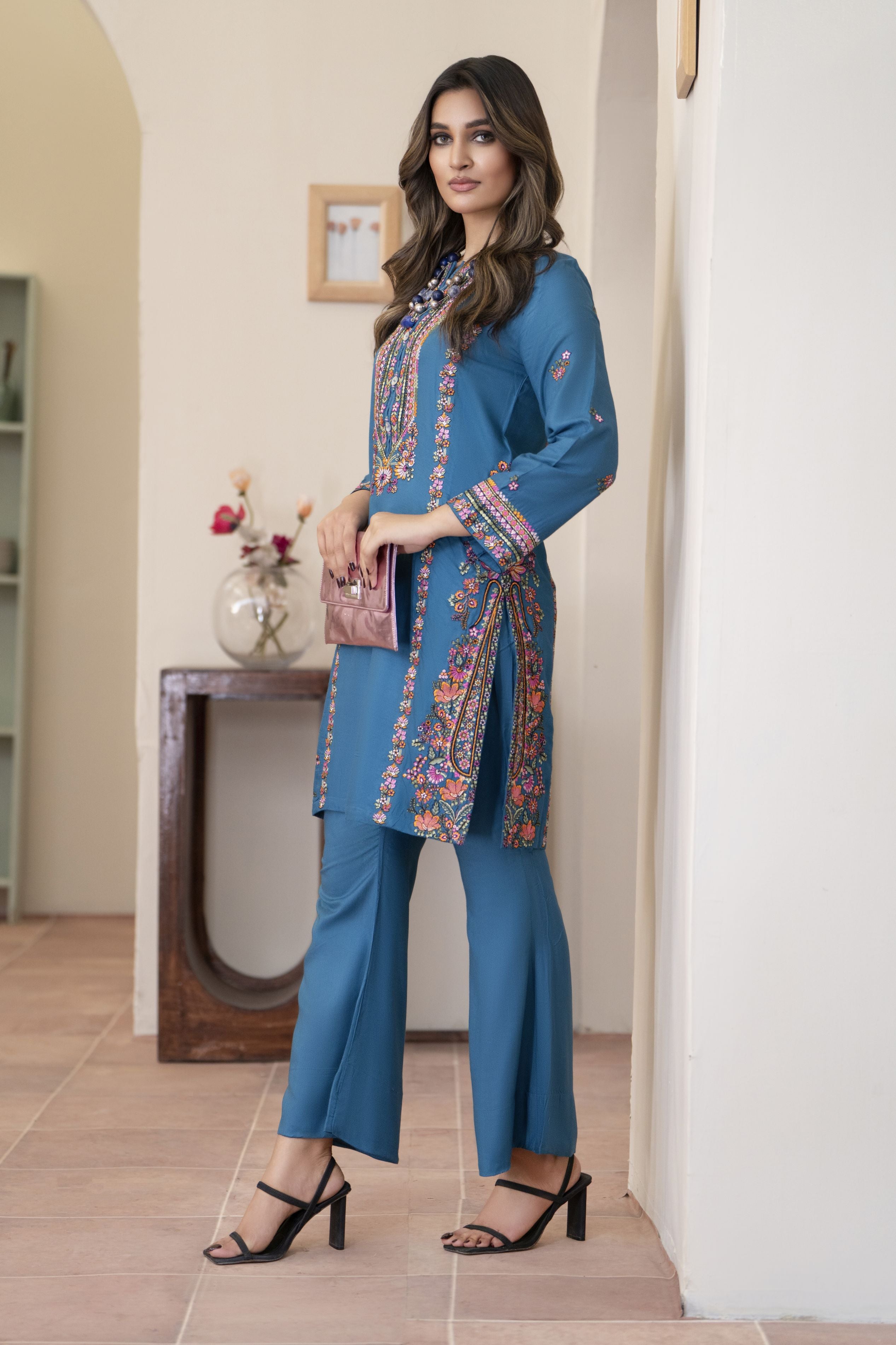 Bloomline Ready to Wear Embroidered Casual Dress by Zaiwa ZBRW3