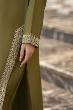 Reshmi RA1 Olive Embroidered 3pc Raw Silk Suit with Chiffon Dupatta