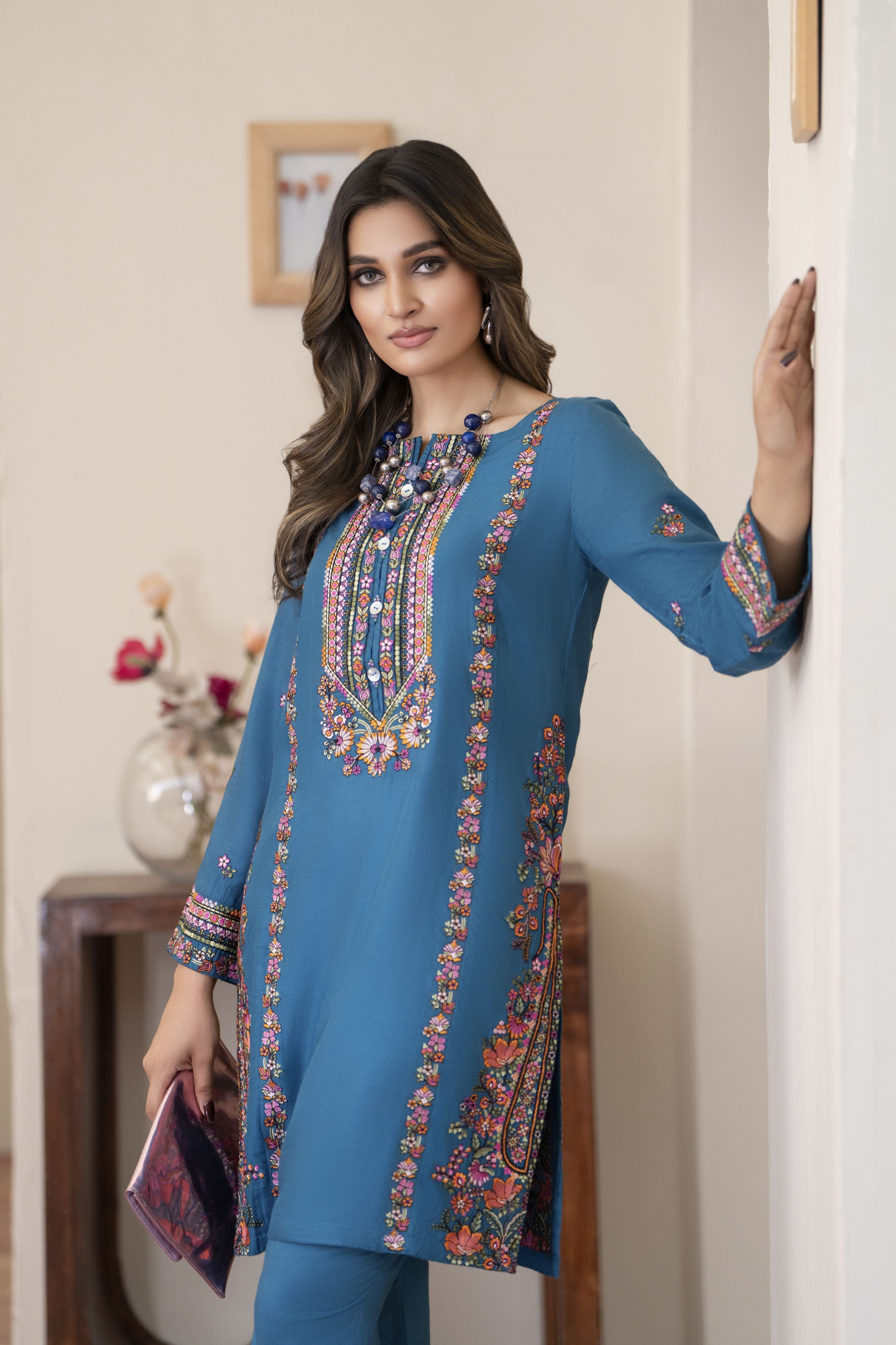Bloomline Ready to Wear Embroidered Casual Dress by Zaiwa ZBRW3