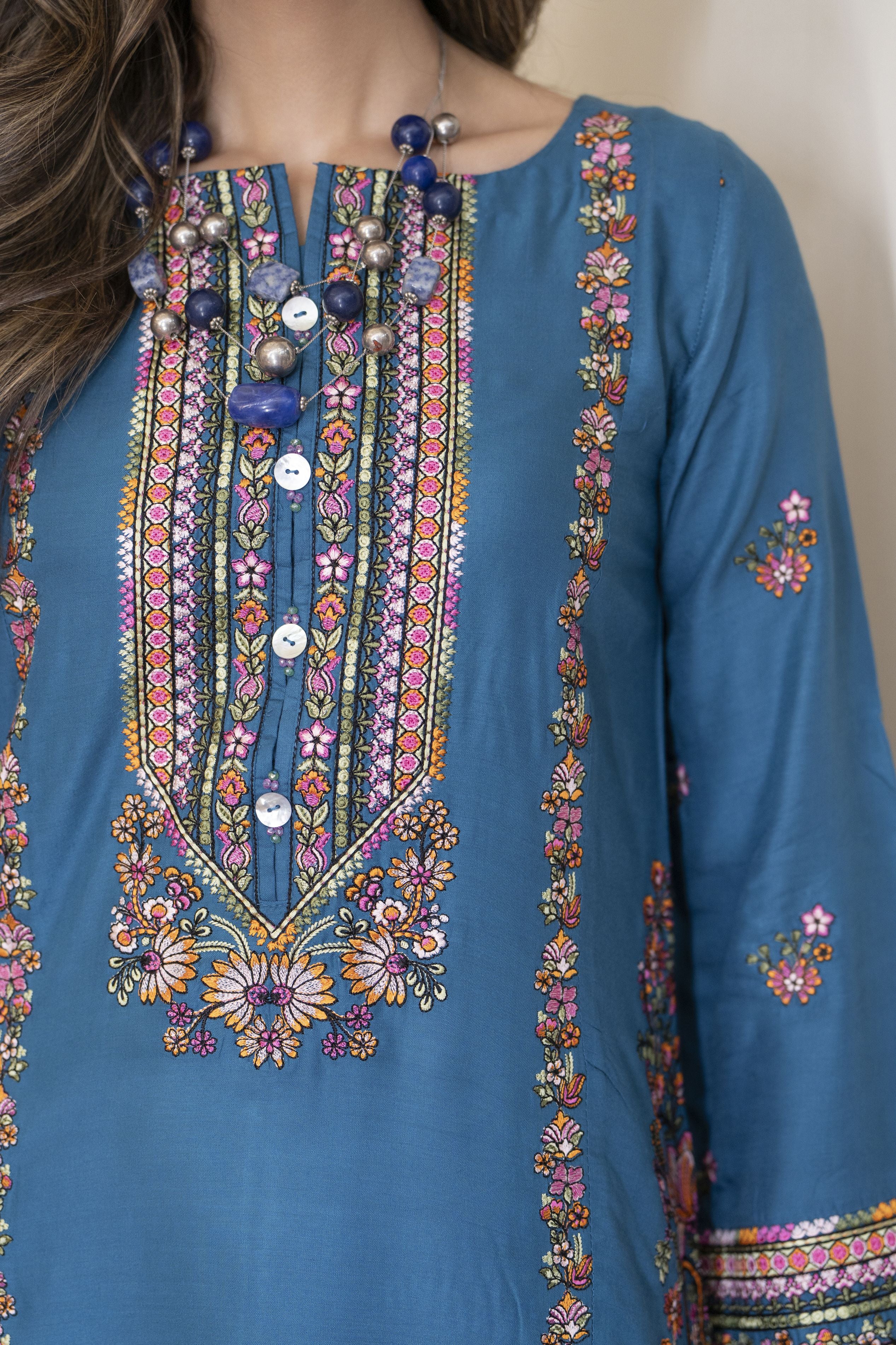 Bloomline Ready to Wear Embroidered Casual Dress by Zaiwa ZBRW3
