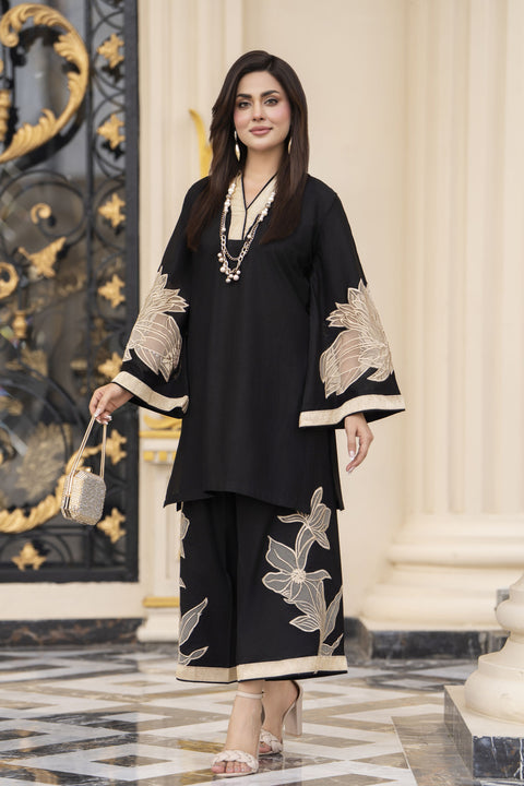 Cotton Canvas by Zaiwa – 2pc Black Cotton Designer Kurta Set CCZ11