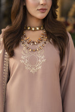 Reshmi RA4 Nude Embroidered 3pc Raw Silk Suit with Chiffon Dupatta