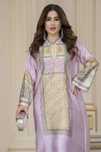 Sakeena 2pc Printed Charmeuse Handworked Kaftan – Lamis – CS6