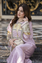 Sakeena 2pc Printed Charmeuse Handworked Kaftan – Lamis – CS6