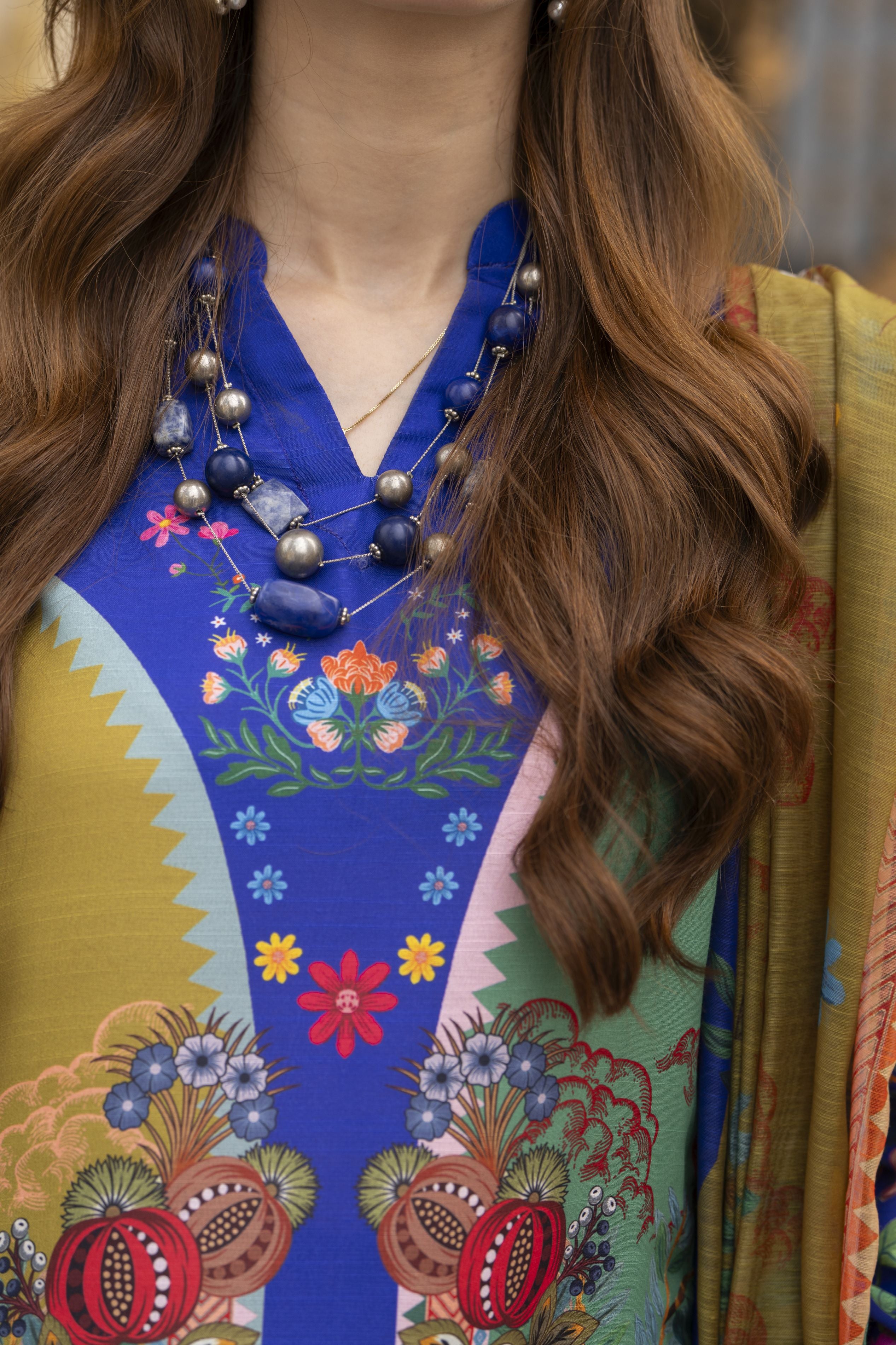 Daily Drapes by Mona – 3pc Printed Raw Silk co-ord set for women DDR5