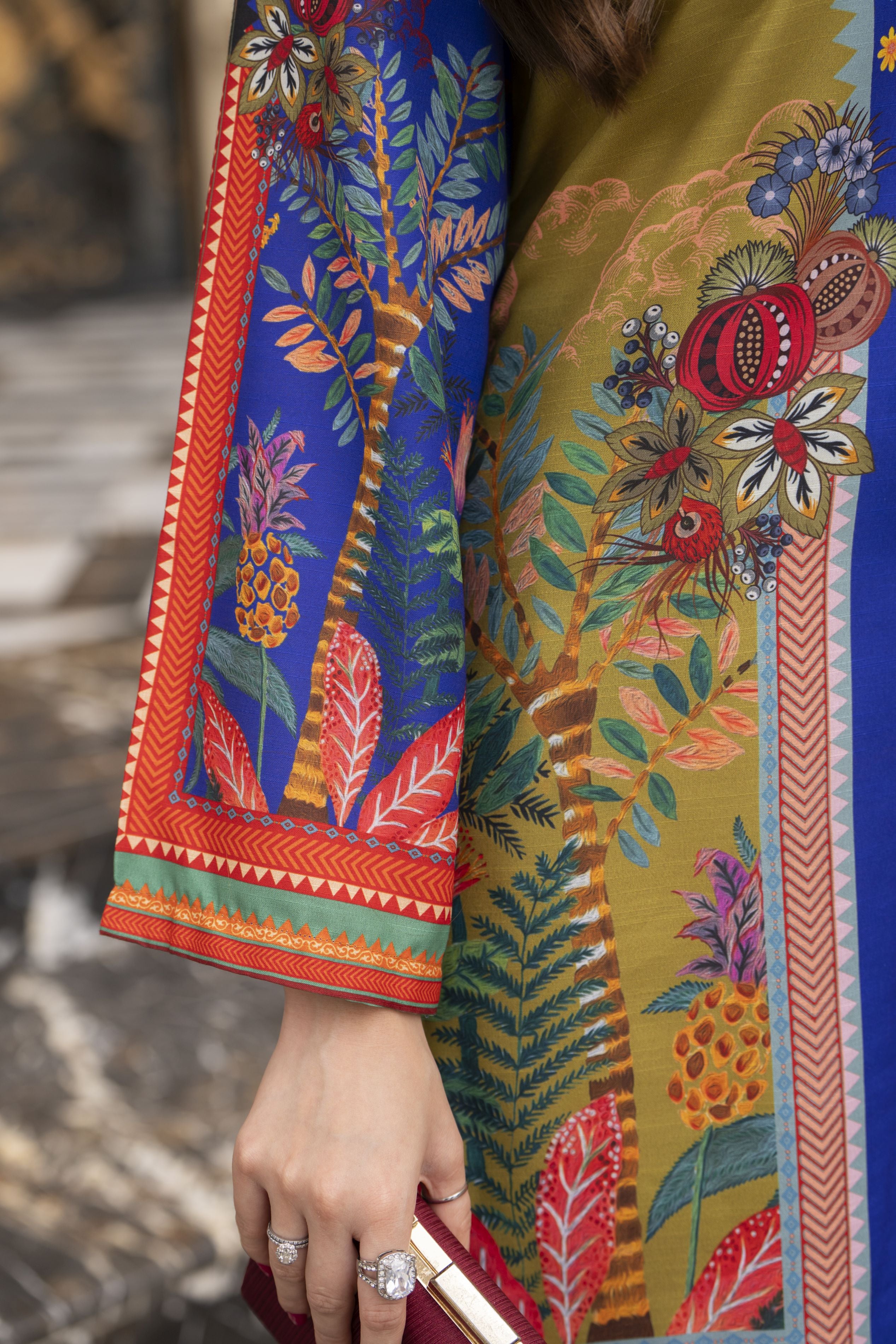 Daily Drapes by Mona – 3pc Printed Raw Silk co-ord set for women DDR5