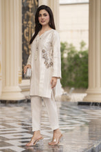 Cotton Canvas by Zaiwa – 2pc Ivory Cotton Handwork Dress CCZ4