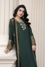 Aleezay Evara 3pc Raw Silk Long Embroidered Dress EZ11