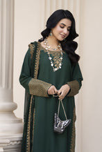 Aleezay Evara 3pc Raw Silk Long Embroidered Dress EZ11