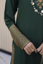 Aleezay Evara 3pc Raw Silk Long Embroidered Dress EZ11