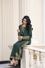 Aleezay Evara 3pc Raw Silk Long Embroidered Dress EZ11