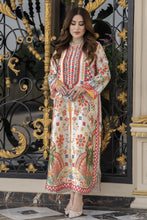 Sakeena 2pc Printed Charmeuse Handworked Kaftan – Ifrah – CS4