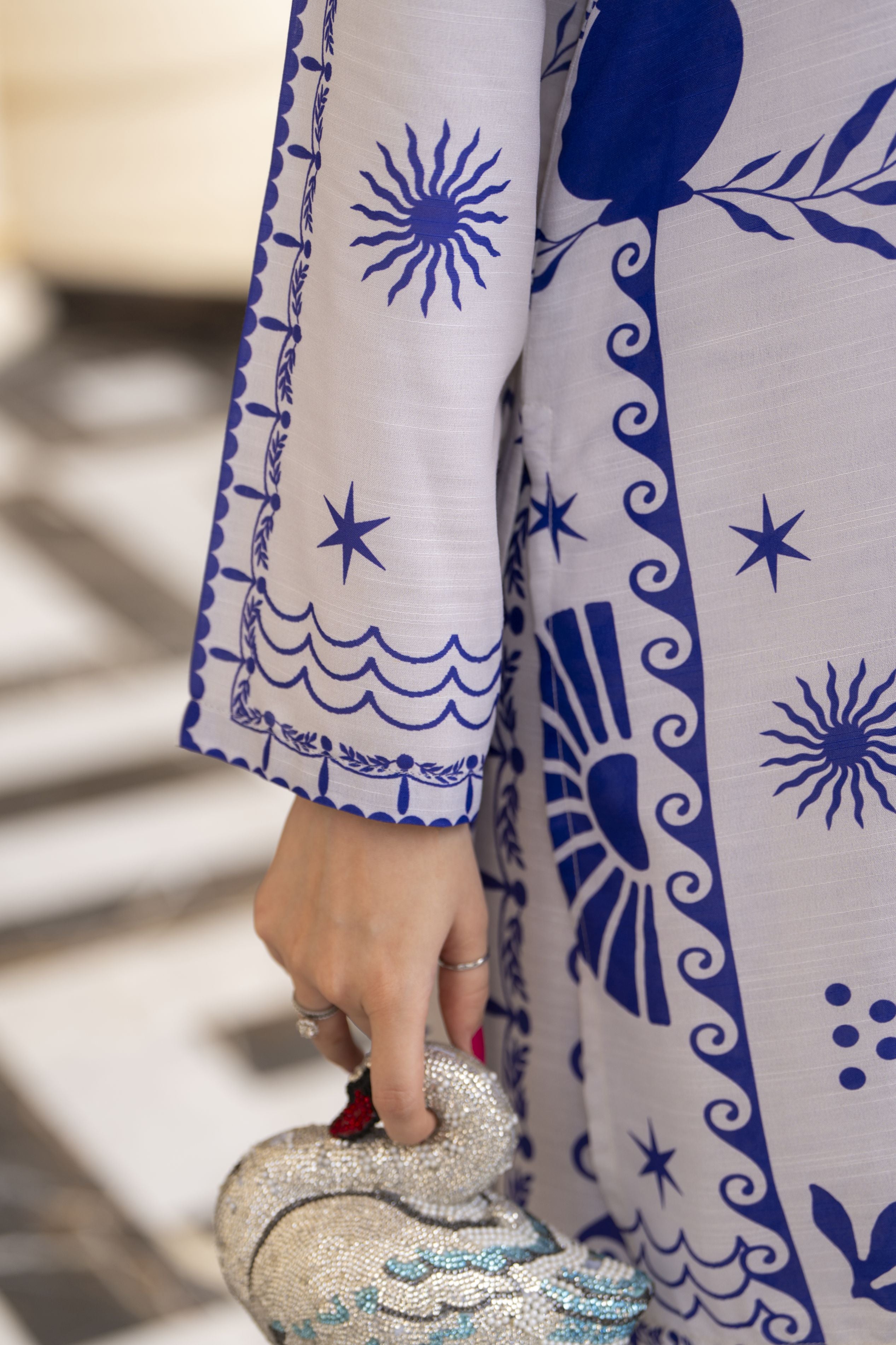 Daily Drapes by Mona – 3pc Raw Silk Suit with Wide Leg Trousers DDR3