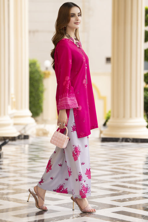 Daily Drapes by Mona – 3pc Raw Silk Printed Suit with Monar Dupatta DDR7