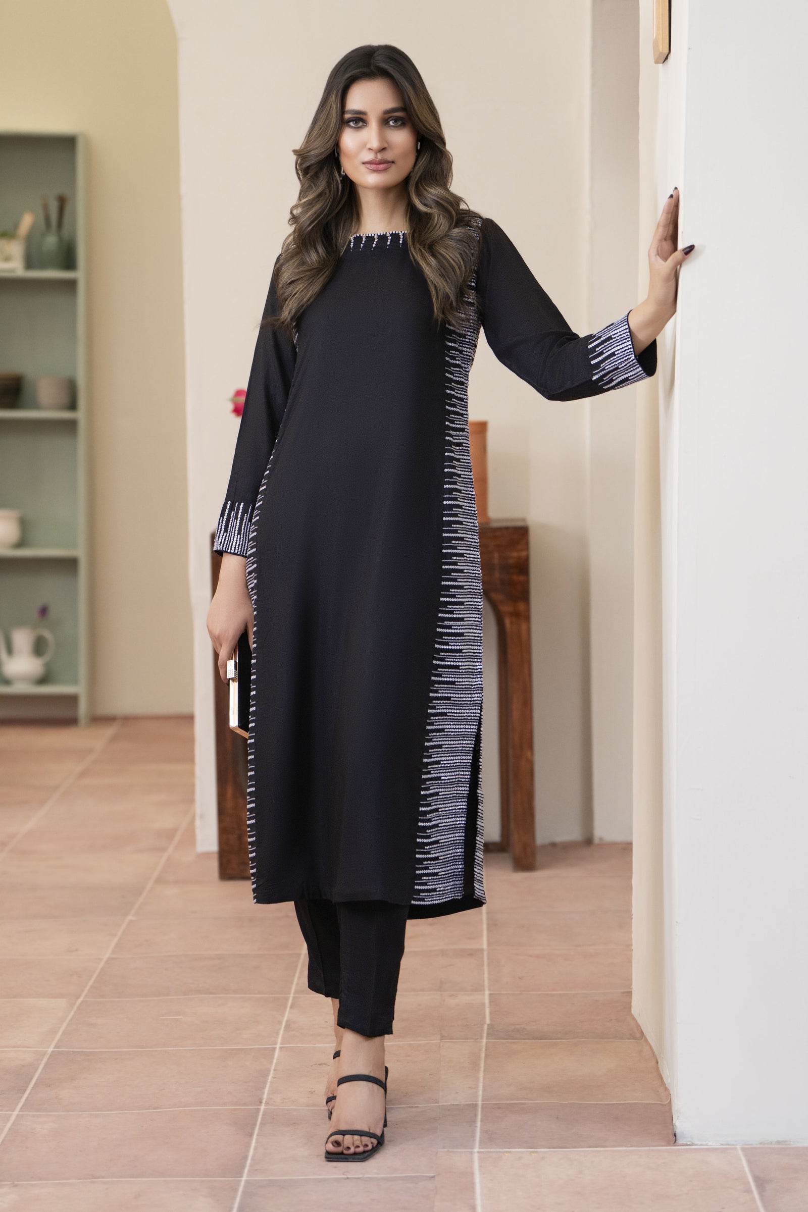 Bloomline Ready to Wear Embroidered Casual Dress by Zaiwa ZBRW1 Large Bloomline Ready to Wear Embroidered Casual Dress by Zaiwa ZBRW1 Large
