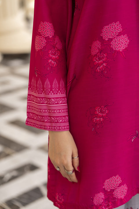 Daily Drapes by Mona – 3pc Raw Silk Printed Suit with Monar Dupatta DDR7