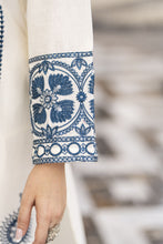 Cotton Canvas by Zaiwa – 2pc Embroidered Cotton Dress in Ivory & Blue CCZ1