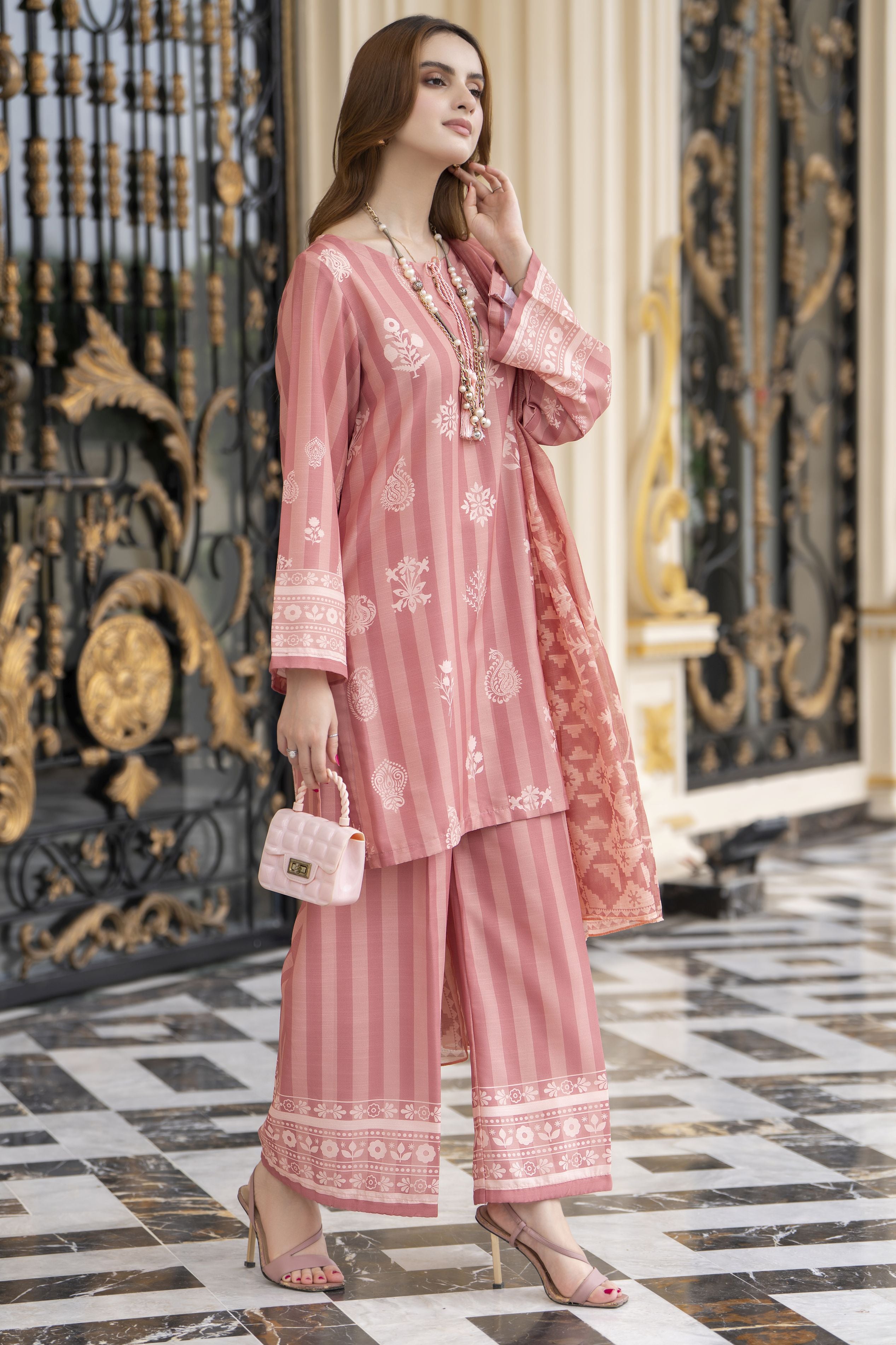 Daily Drapes by Mona – 3pc Printed Raw Coord Set DDR10