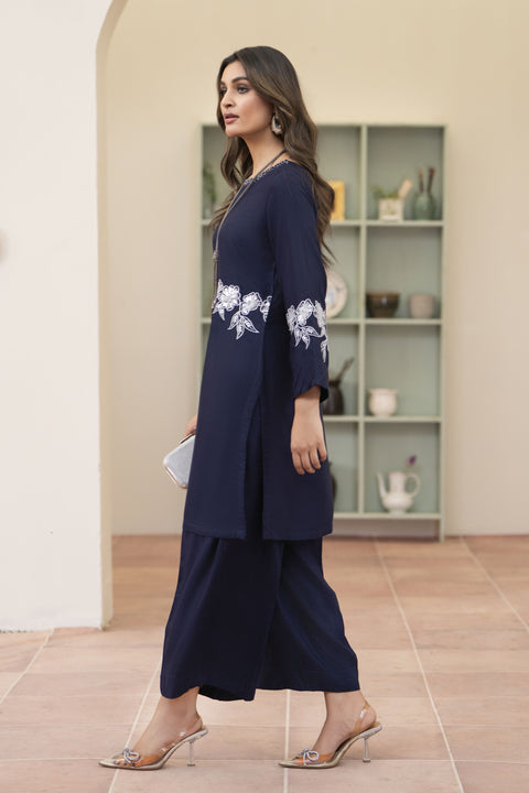 Bloomline Ready to Wear Embroidered Casual Dress by Zaiwa ZBRW7