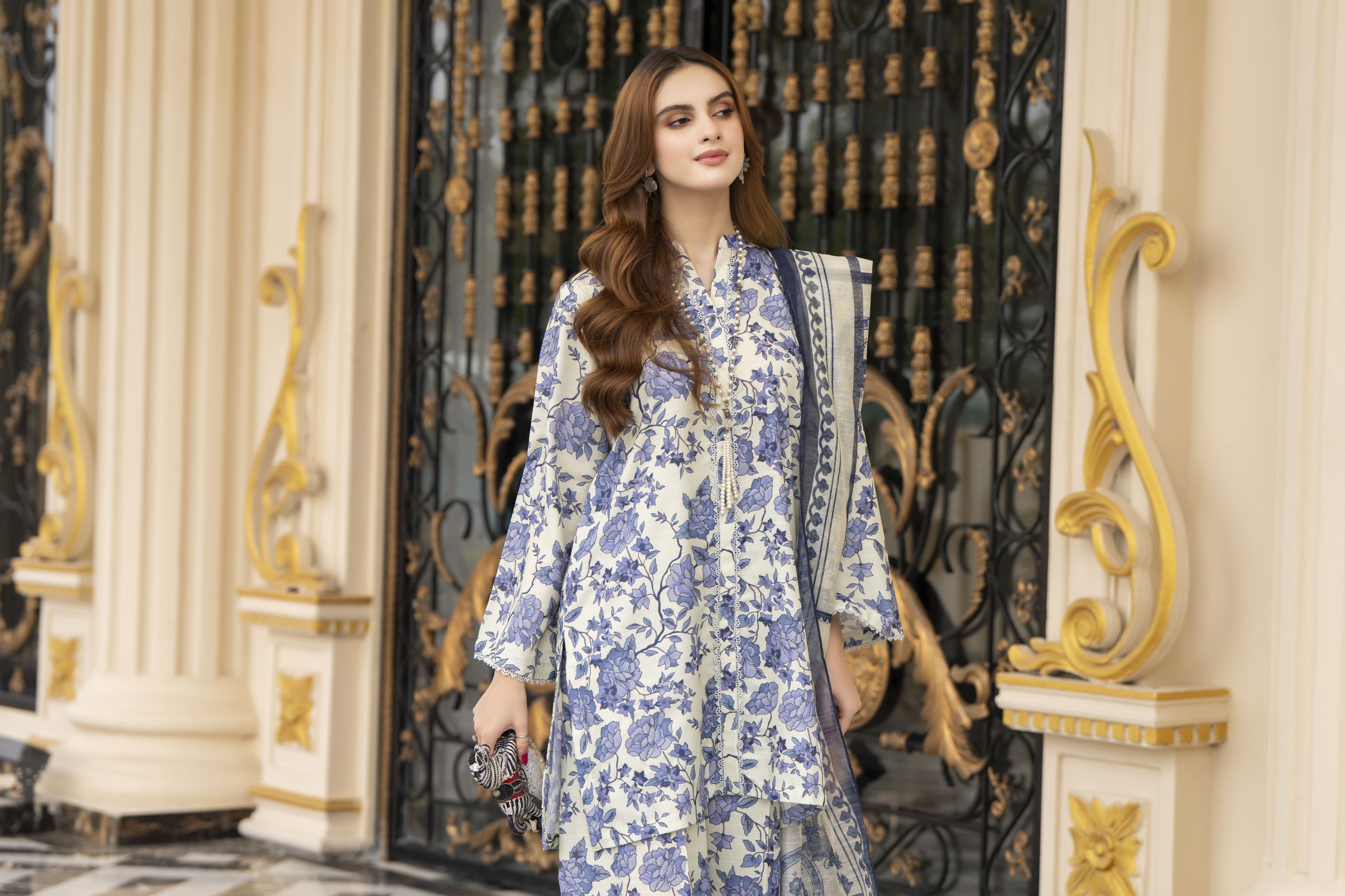 Daily Drapes by Mona – 3pc Raw Silk Coord Suit Womenswear DDR2