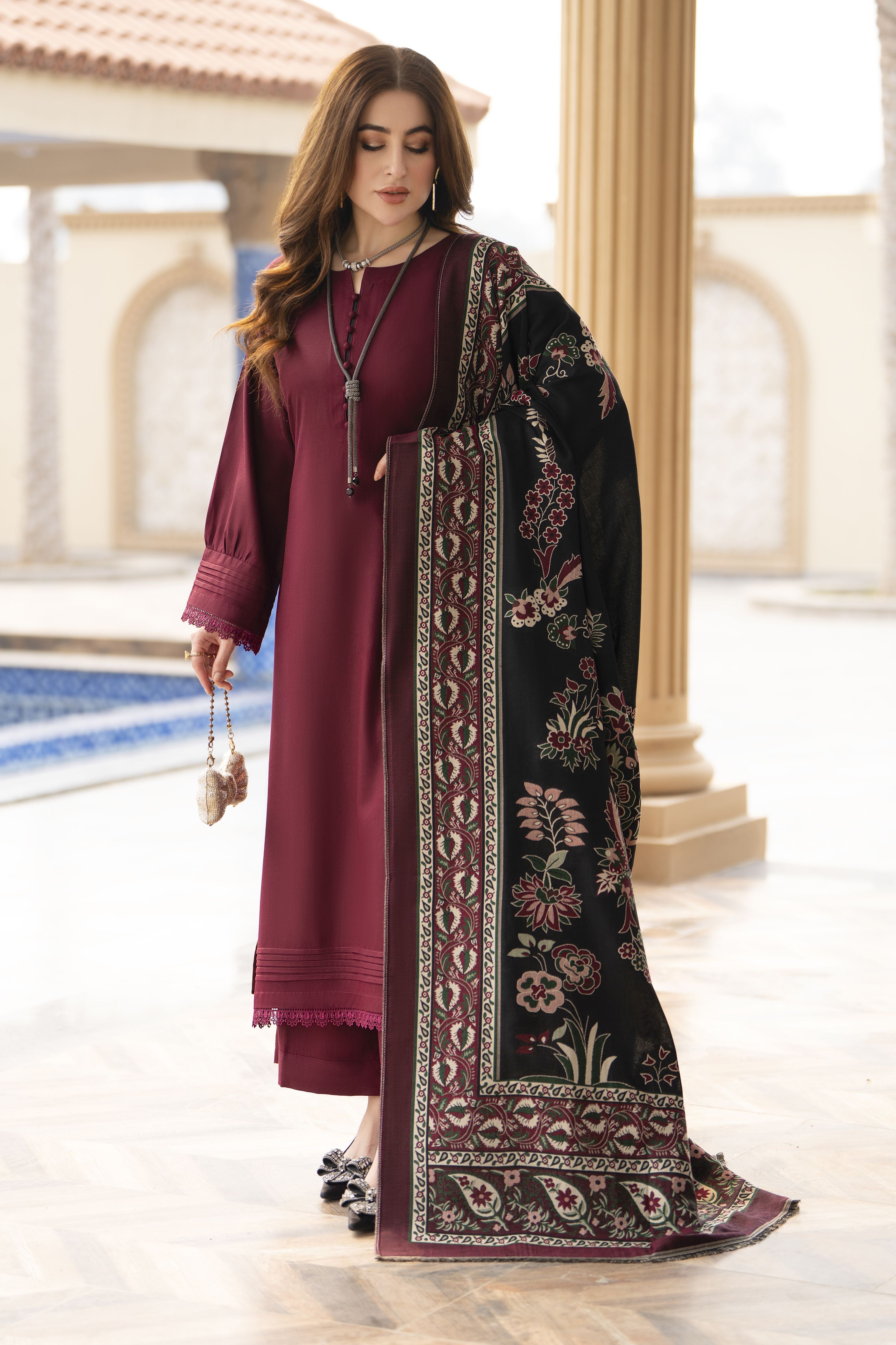 The Dhanak & Kahni Collection – Burgundy 3pc Suit KD5