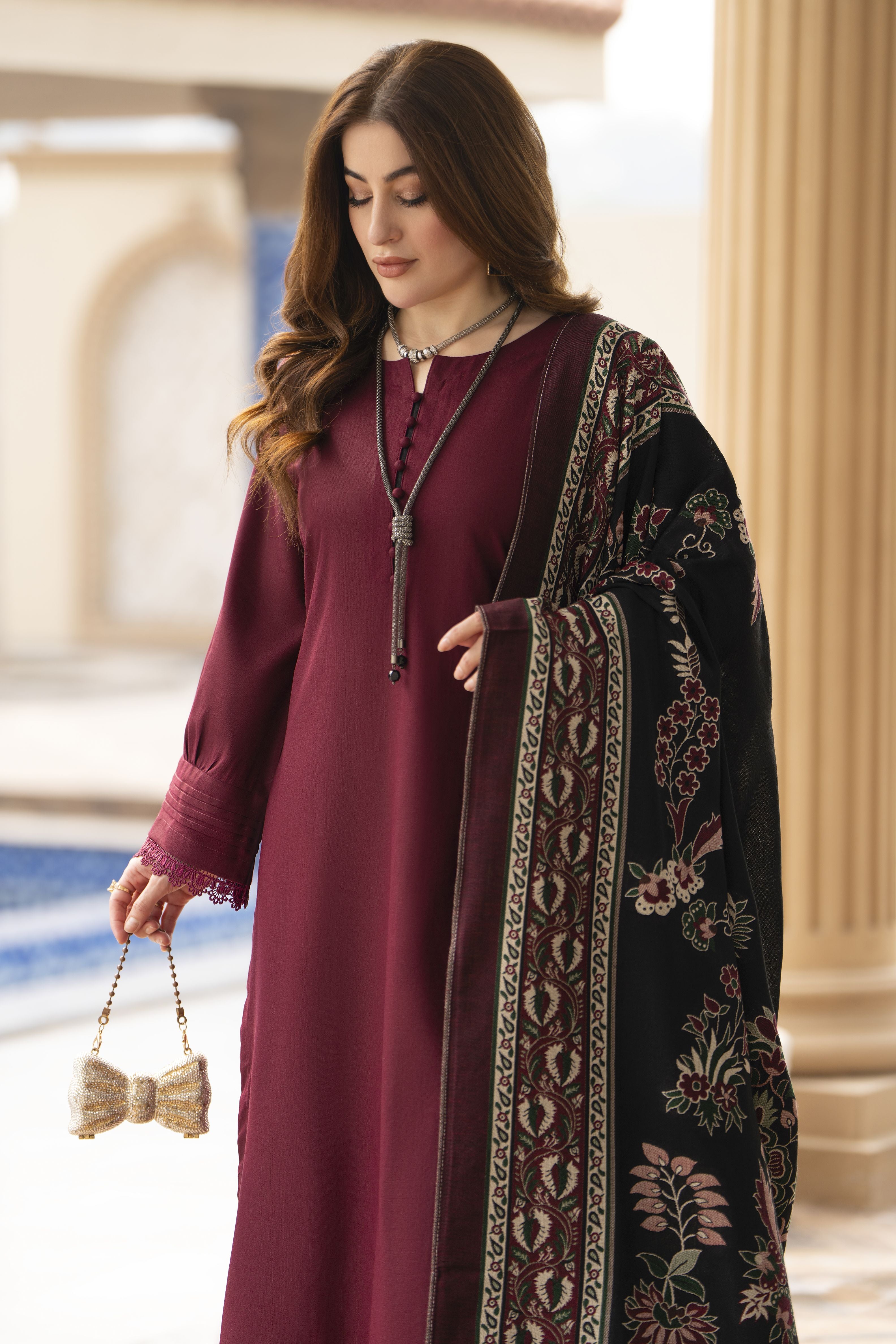 The Dhanak & Kahni Collection – Burgundy 3pc Suit KD5