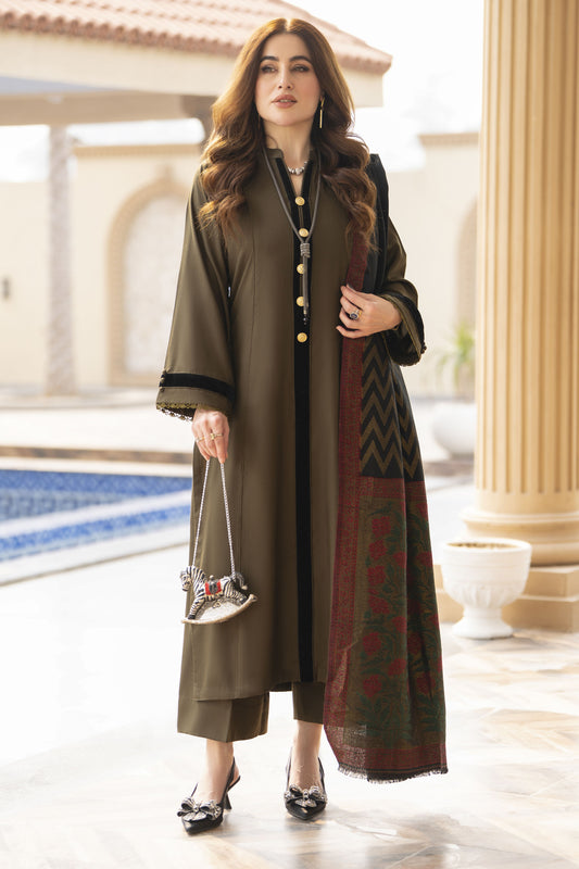 The Dhanak & Kahni Collection – Olive 3pc Suit KD4