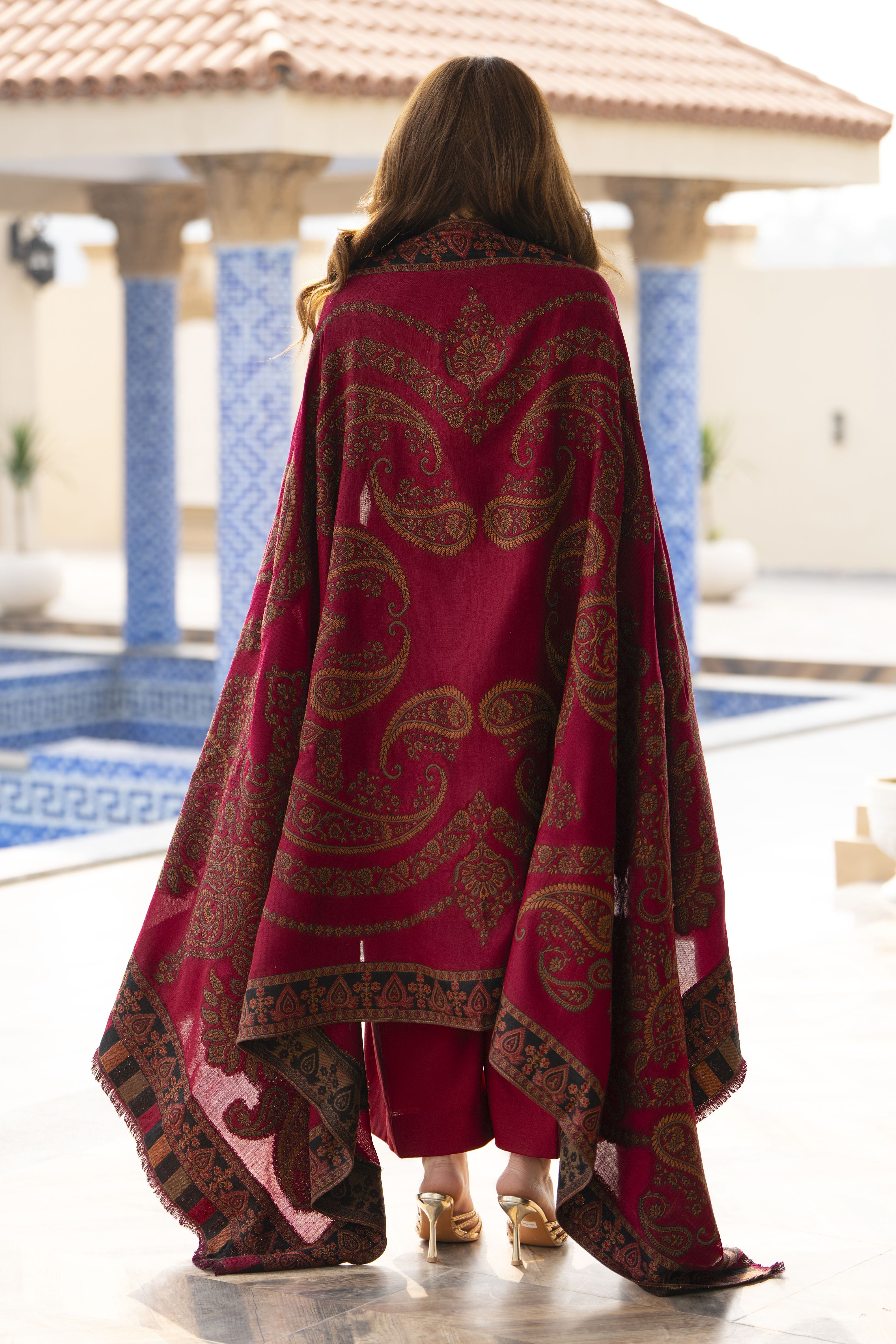 The Dhanak & Kahni Collection – Wine 3pc Suit KD1