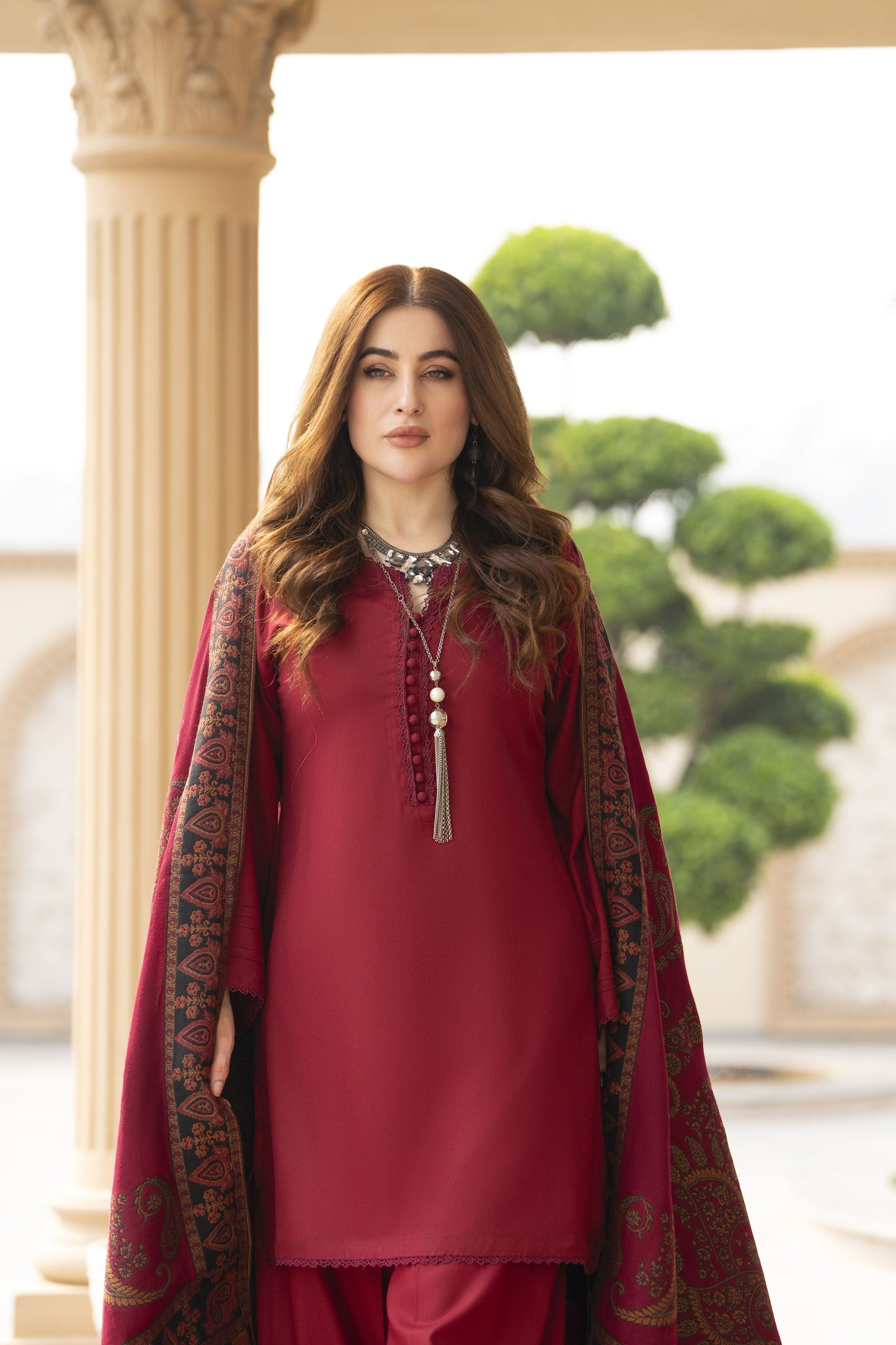 The Dhanak & Kahni Collection – Wine 3pc Suit KD1