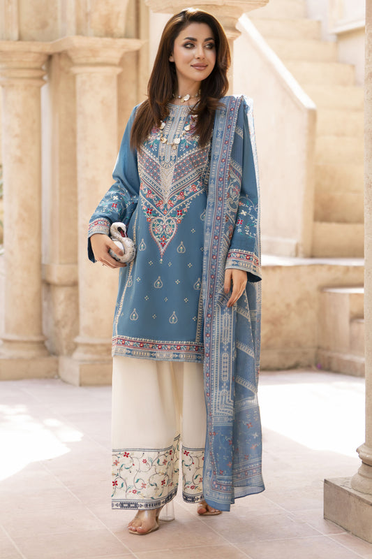 Zaiwa Sway3 3pc Cotton Farshi Shalwar Suit with Printed Dupatta