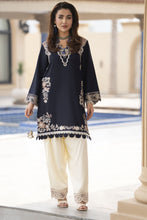 ZWM5 Zimal Winter Muse Navy Blue and Ivory Embroidered Dhanak 2pc Ready to Wear