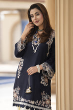 ZWM5 Zimal Winter Muse Navy Blue and Ivory Embroidered Dhanak 2pc Ready to Wear