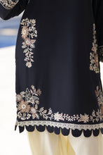 ZWM5 Zimal Winter Muse Navy Blue and Ivory Embroidered Dhanak 2pc Ready to Wear