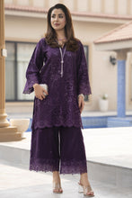 ZWM1 Zimal Winter Muse Deep Purple Embroidered Dhanak 2pc Ready to Wear