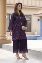 ZWM1 Zimal Winter Muse Deep Purple Embroidered Dhanak 2pc Ready to Wear