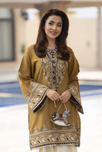 ZWM8 Zimal Winter Muse Mustard and Ivory Embroidered Dhanak 2pc Farshi Shalwar Suit