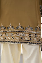 ZWM8 Zimal Winter Muse Mustard and Ivory Embroidered Dhanak 2pc Farshi Shalwar Suit
